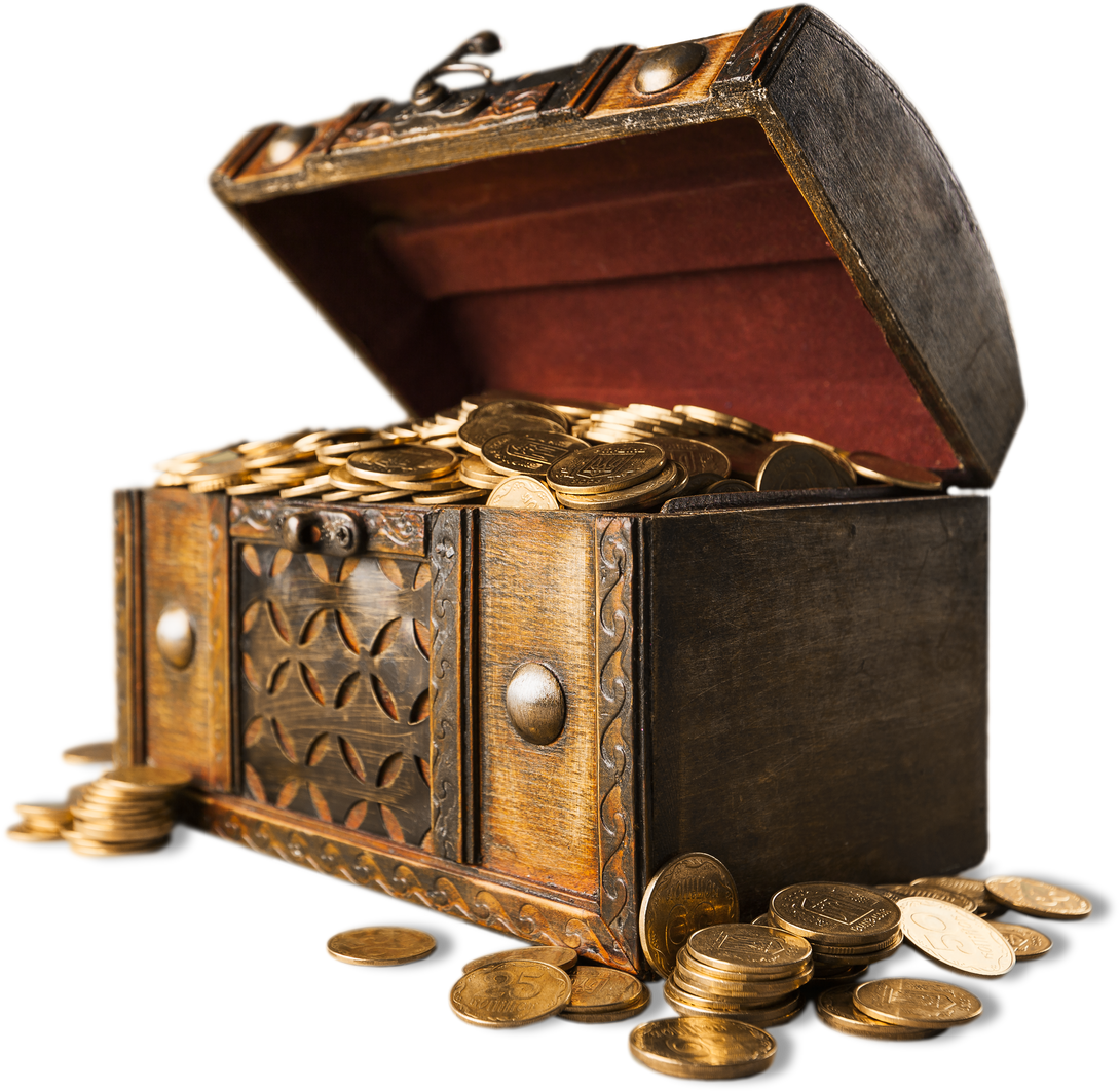 Golden Coins in a Treasure Chest 